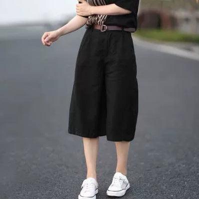Casual Pants Baggy Oversized Cropped Pants Cotton Linen Cropped Pants Women&