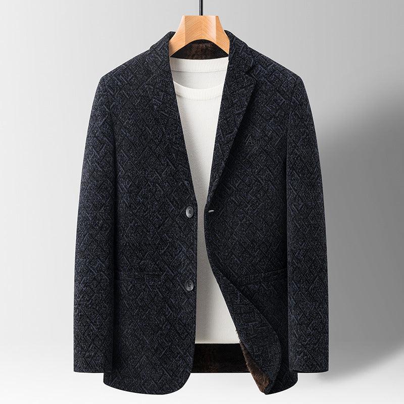 Chic Chenille Casual Suit Jacket for Men: Simple Elegance and Comfort Combined - Your-Look