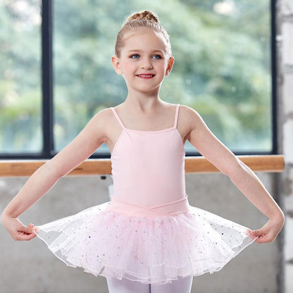 Children Girl Practice Clothes Summer Suspenders Ballet Dance Skirt -  - Your-Look