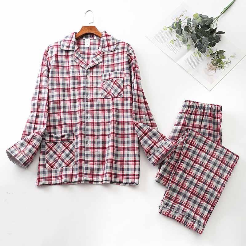 "Classic Comfort" Long-Sleeved Brushed Plaid Pyjama Set - Cozy Nights in Timeless Style - Your-Look