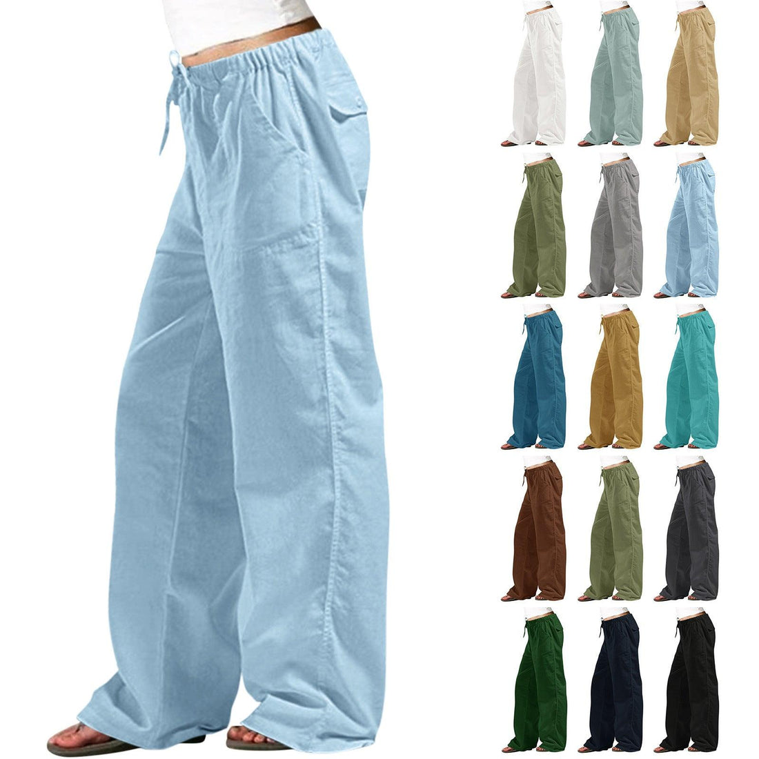 Comfortable and Stylish Elastic Waist Linen Trousers for Women: Effortless Chic with Added Convenience - Your-Look