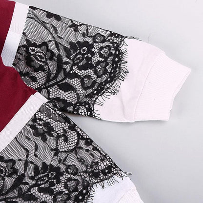 Girls New Stitching Long-Sleeved Sweater And Trousers Two-Piece Suit -  - Your-Look