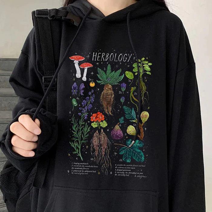 Cozy Woodland Vibes: Mushroom Hooded Pocket Sweatshirt for Women | Embrace Nature&