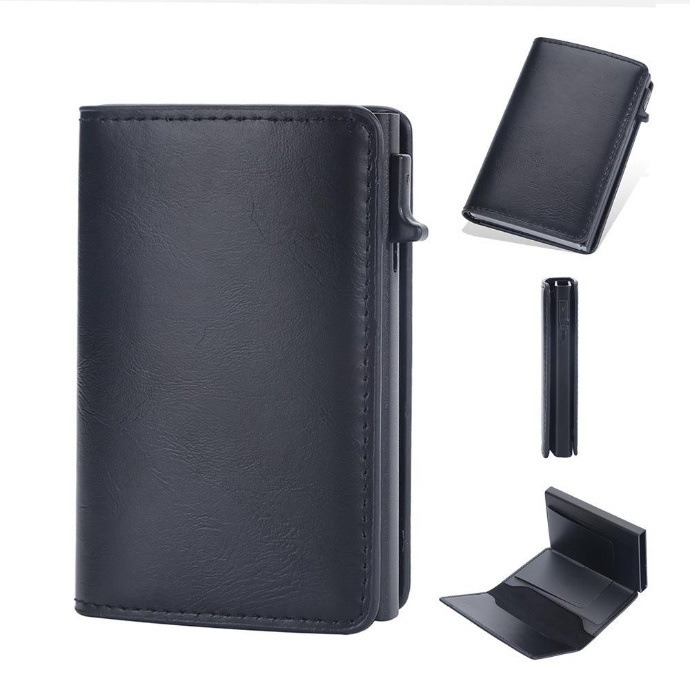 &quot;Guardian Shield&quot; Crazy Horse Leather Anti-Degaussing Card Clamp for Men - Security and Style Combined - Your-Look