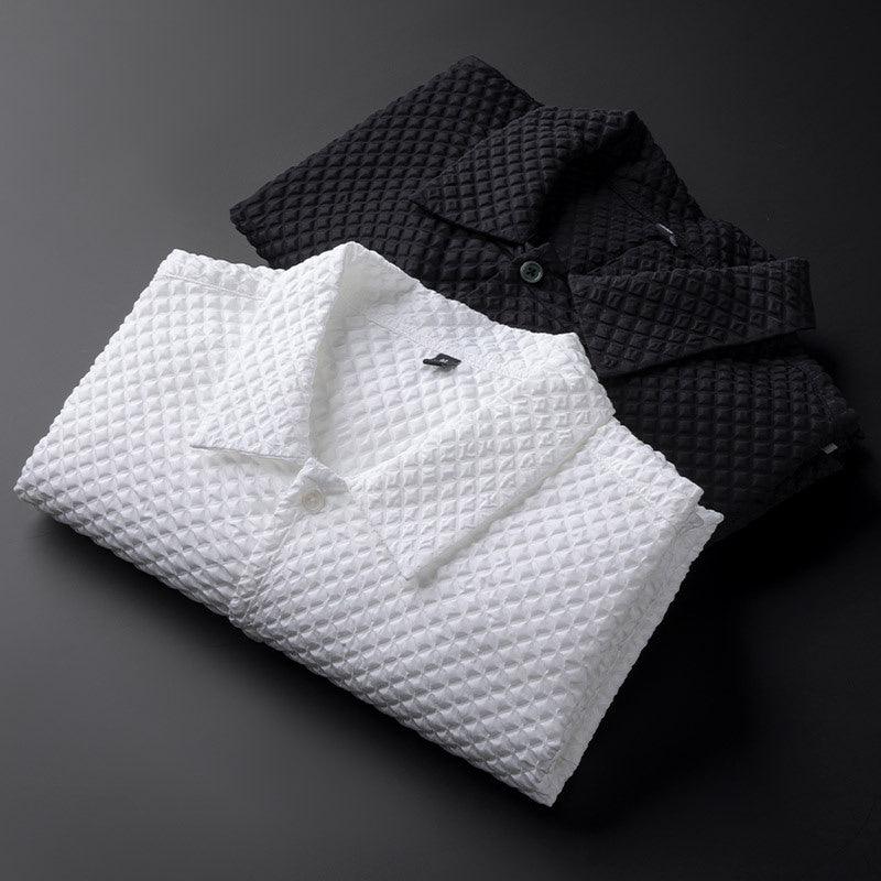 Effortless Elegance: Non-Iron Anti-Wrinkle Waffle Men&