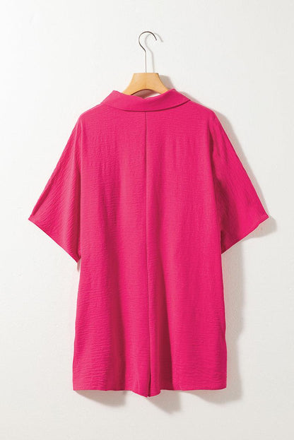 Solid Color Short-sleeved Jumpsuit Loose Casual Multi-pocket - Fashion - Your-Look