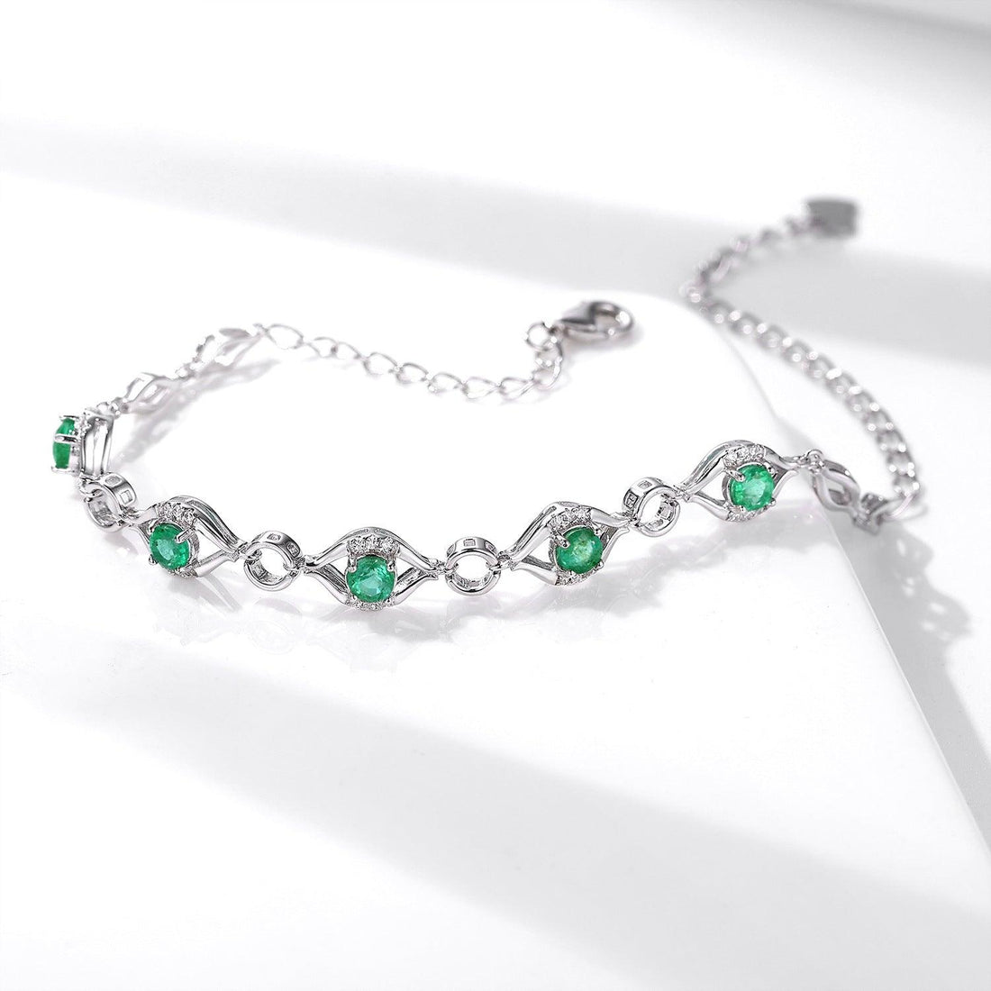 Elegant Emerald Bracelet: S925 Silver Jewellery with Natural Gemstones - Your-Look