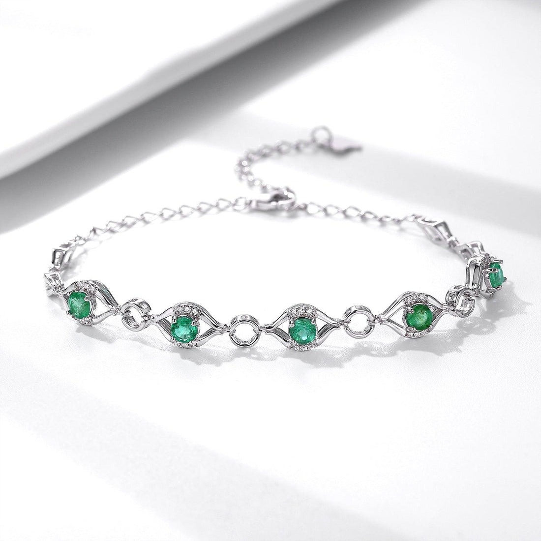 Elegant Emerald Bracelet: S925 Silver Jewellery with Natural Gemstones - Your-Look