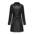 Elegantly Chic: New European and American-Style Mid-Length Leather Coat with Belt - Your-Look