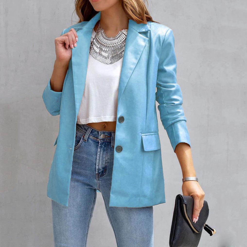Elevate Your Style: Long Sleeve Button PU Cardigan Coat for Women - Your-Look