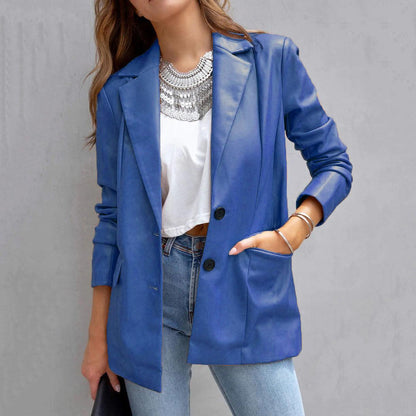 Elevate Your Style: Long Sleeve Button PU Cardigan Coat for Women - Your-Look