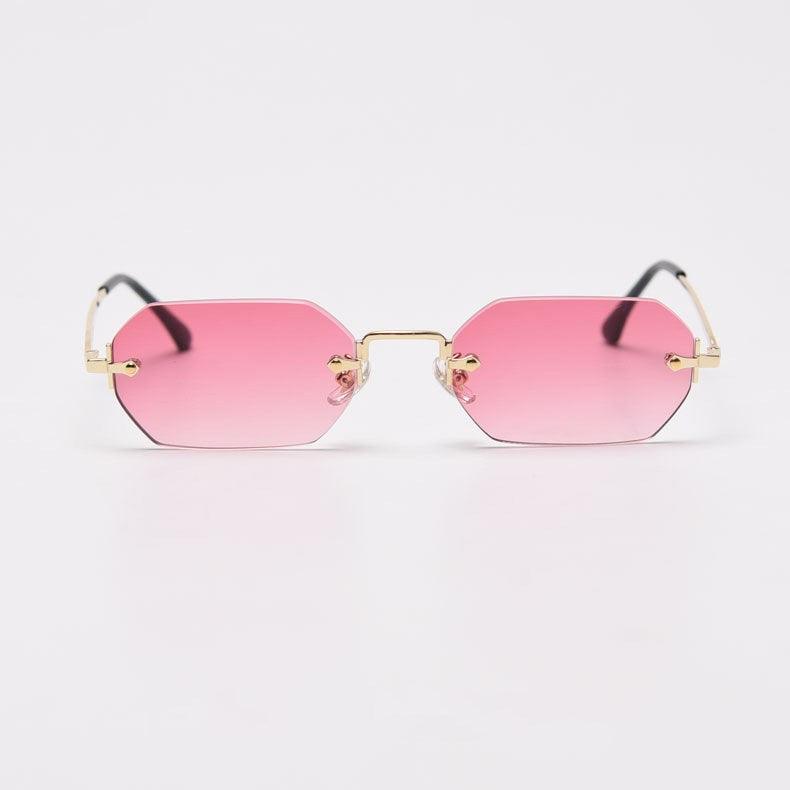 Embrace Modern Glamour with Polygonal Rimless Sunglasses for Women - Your-Look