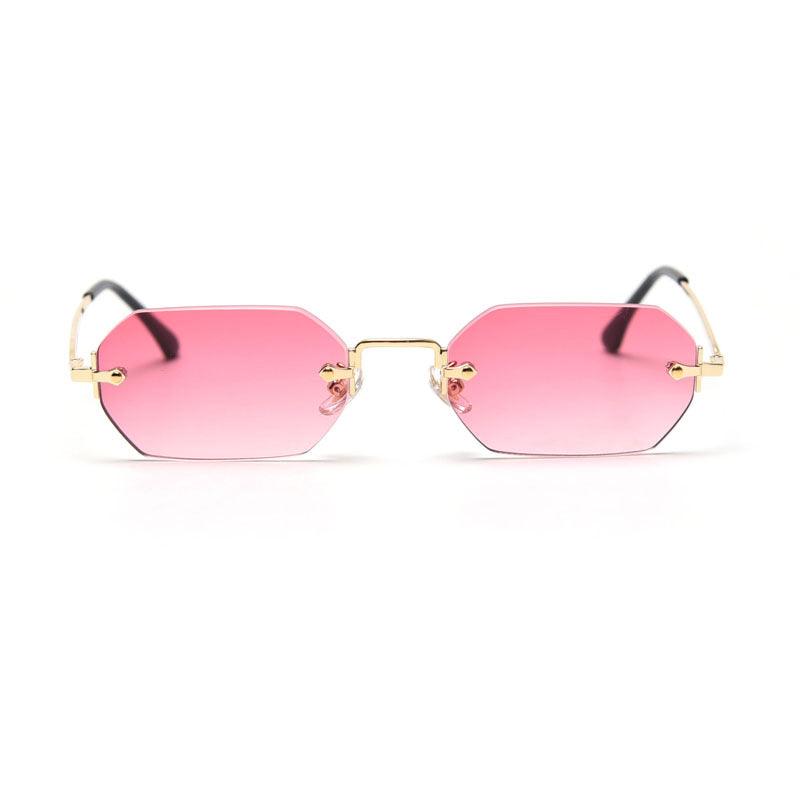 Embrace Modern Glamour with Polygonal Rimless Sunglasses for Women - Your-Look