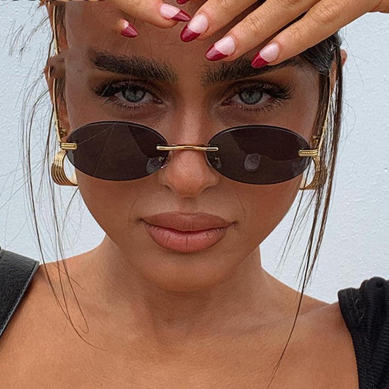 Embrace Vintage Glamour with Retro Metal Color Film Sunglasses for Women