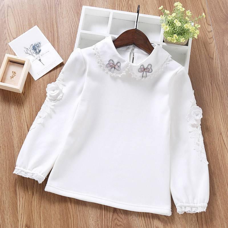 Girls Princess Lace Bottoming Shirt Long Sleeves -  - Your-Look