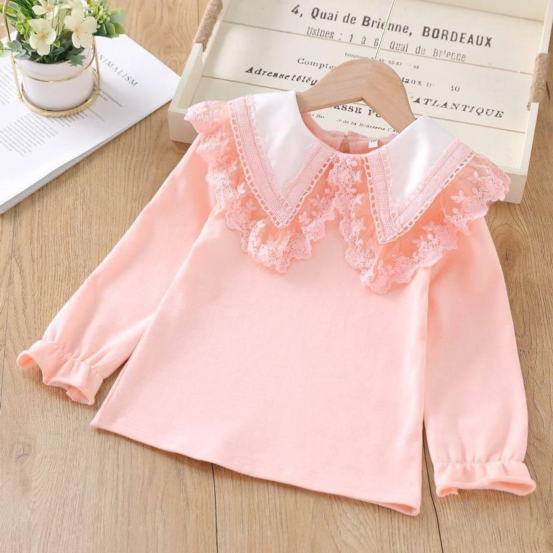 Girls Princess Lace Bottoming Shirt Long Sleeves -  - Your-Look