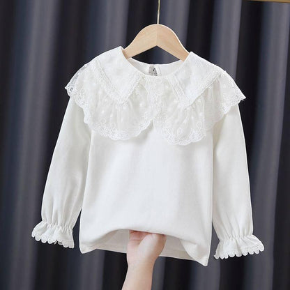 Girls Princess Lace Bottoming Shirt Long Sleeves -  - Your-Look