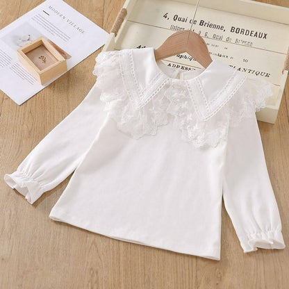 Girls Princess Lace Bottoming Shirt Long Sleeves -  - Your-Look