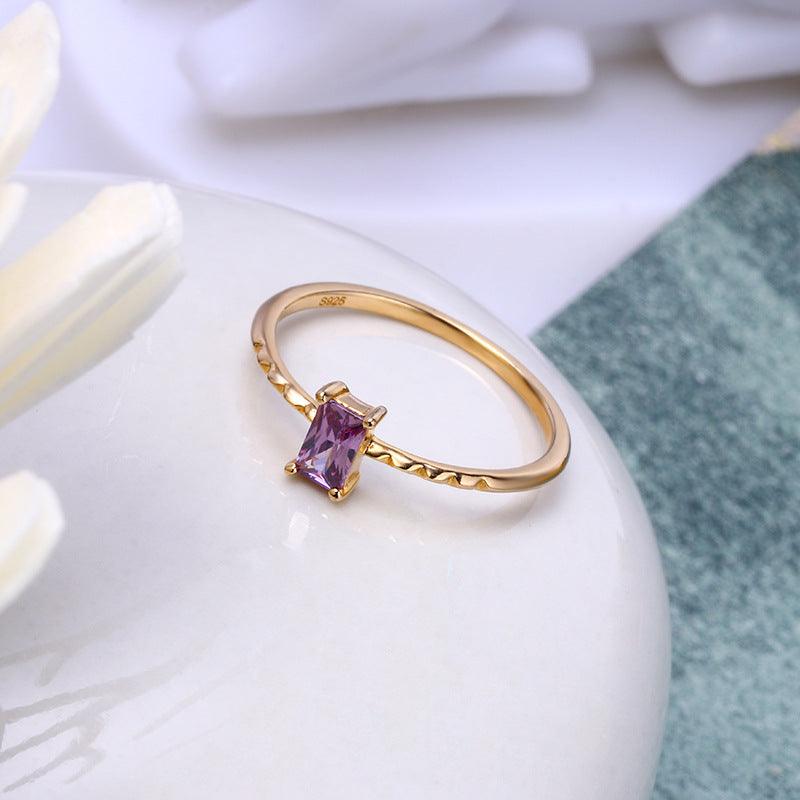 Enchanting Light Purple Zircon Ring: 925 Sterling Silver - Your-Look