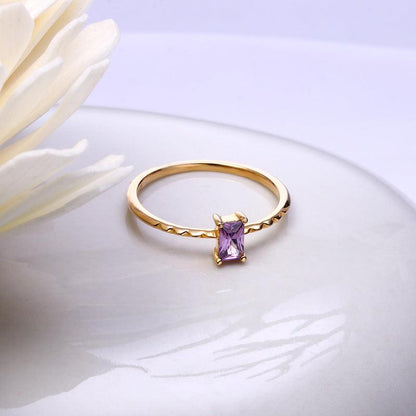 Enchanting Light Purple Zircon Ring: 925 Sterling Silver - Your-Look