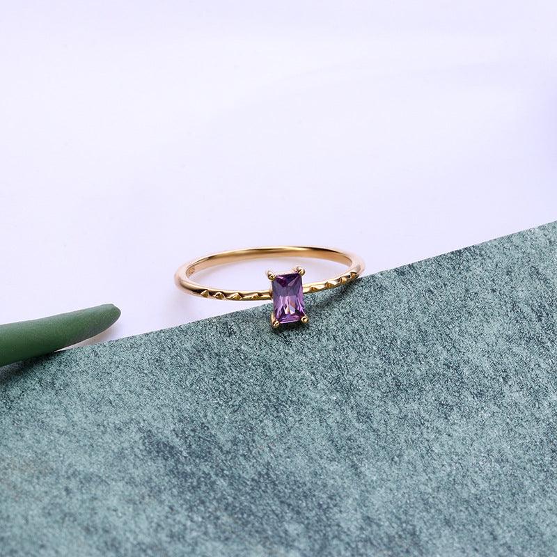 Enchanting Light Purple Zircon Ring: 925 Sterling Silver - Your-Look