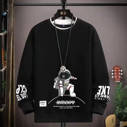 English Round Neck Spaceman Sweater