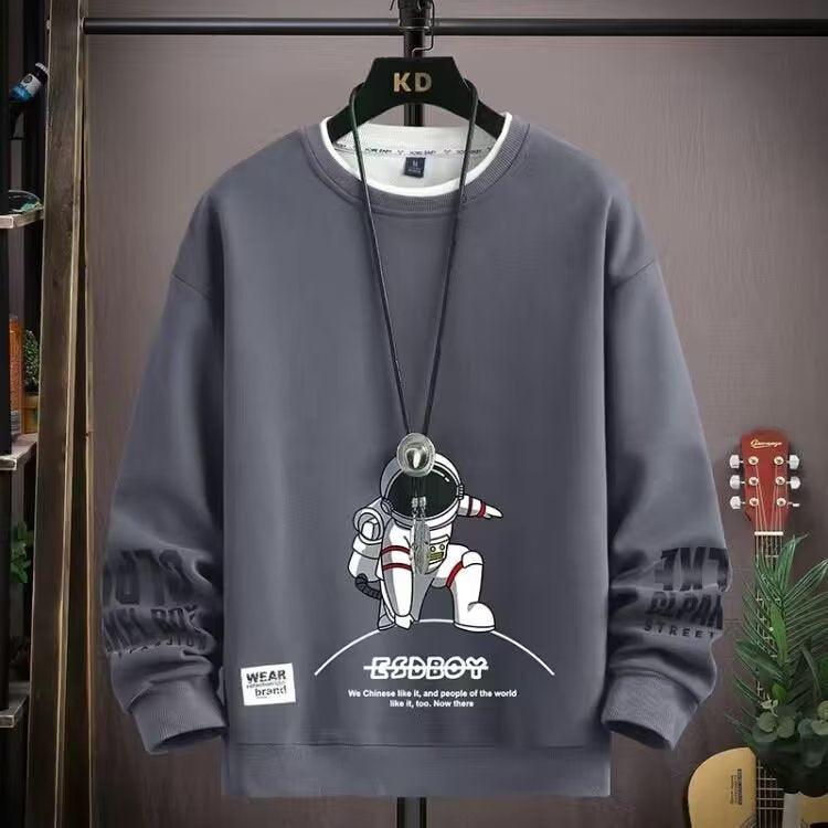 English Round Neck Spaceman Sweater