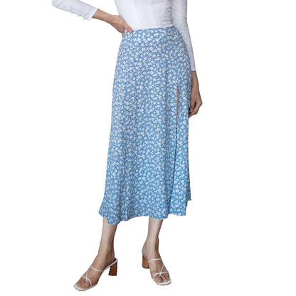 European And American Leopard Print Long Skirt High Waist Slit Hip Skirt - FASHION - Your-Look