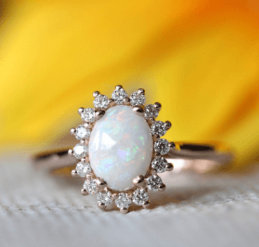 European Beauty: New Egg-Shaped Opal Ring Plated with 18K Rose Gold - Your-Look