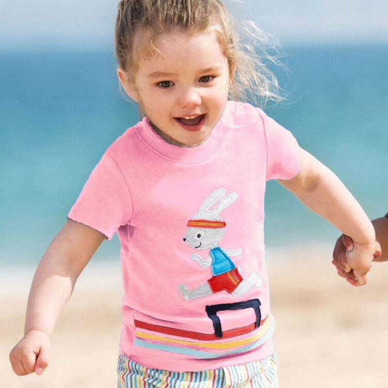 Round Neck Cotton Short Sleeve Girls T-shirt - - Your-Look