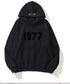 Fashion Brand Sweater High Street Loose Fleece-lined 1977 Words Sweater Men&