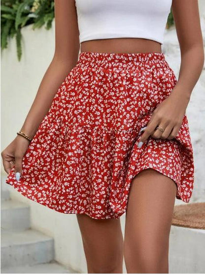 Floral Delight: Short High Waist Skirt - Your-Look