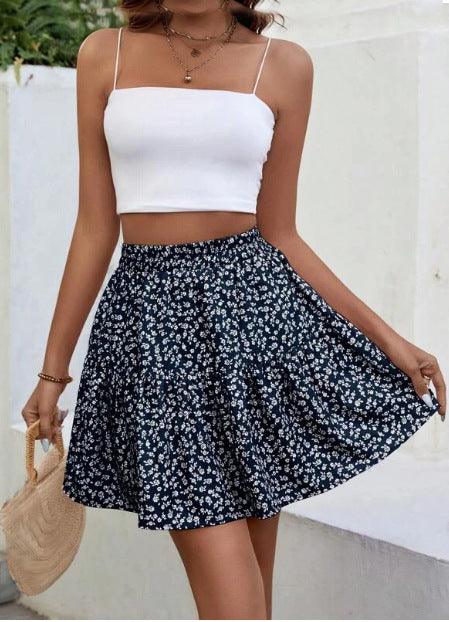 Floral Delight: Short High Waist Skirt