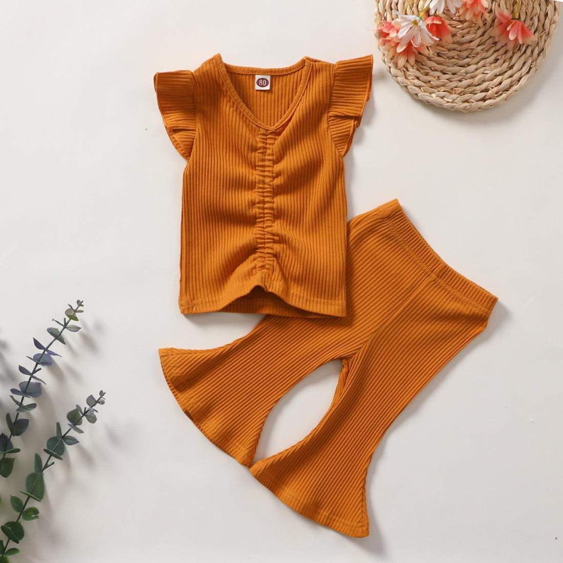 Flying Sleeve Cotton Girl Suit -  - Your-Look