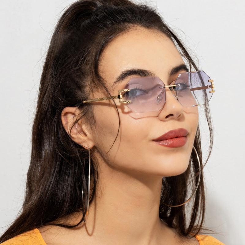 Frameless Trimming Sunglasses Polygon Women - Your-Look