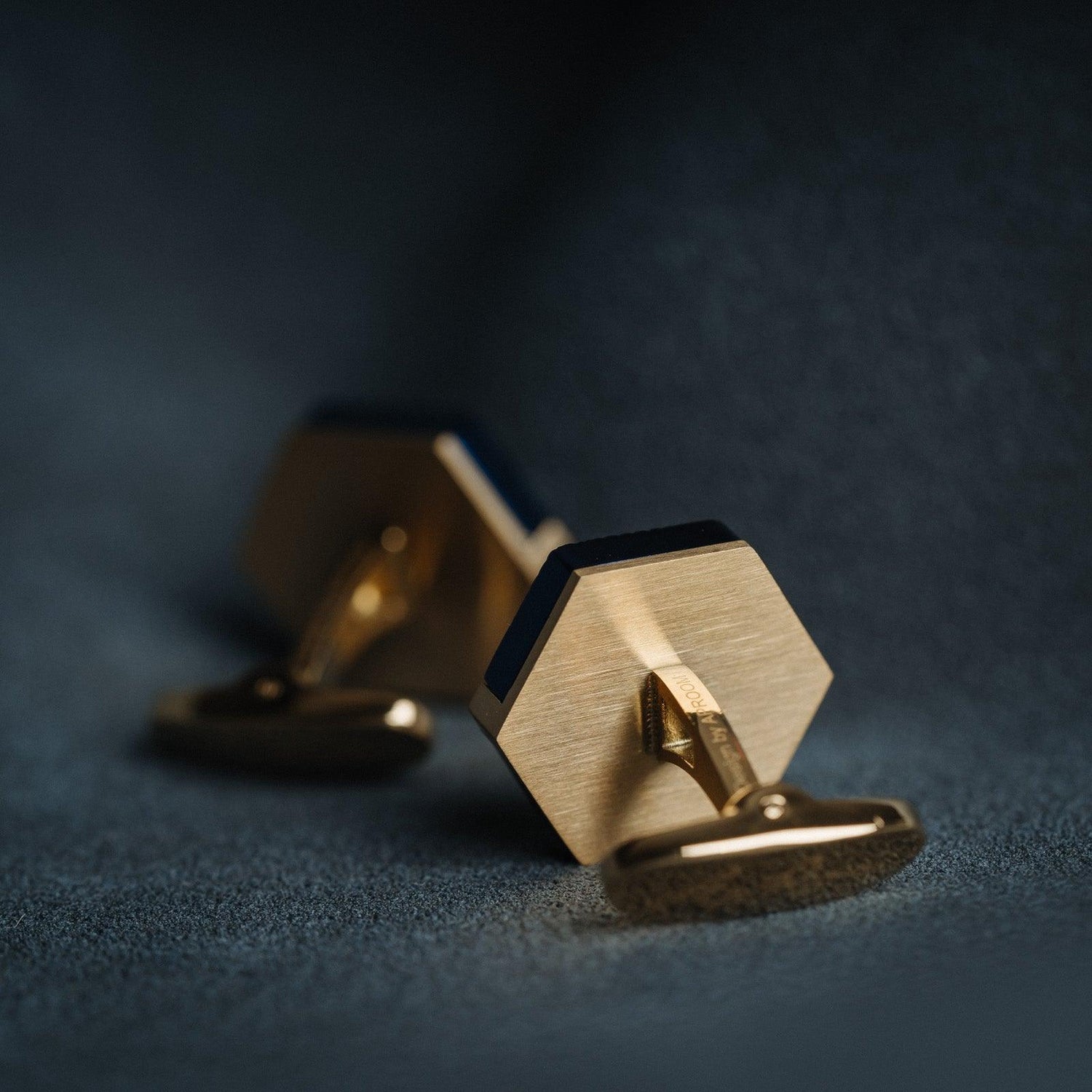 &quot;Parisian Elegance&quot; French Blue Gold Cufflinks for Men&