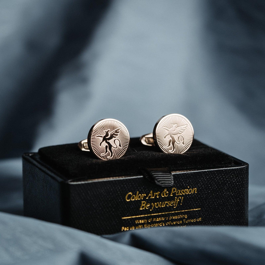 French Rose Gold Cufflinks for Men&