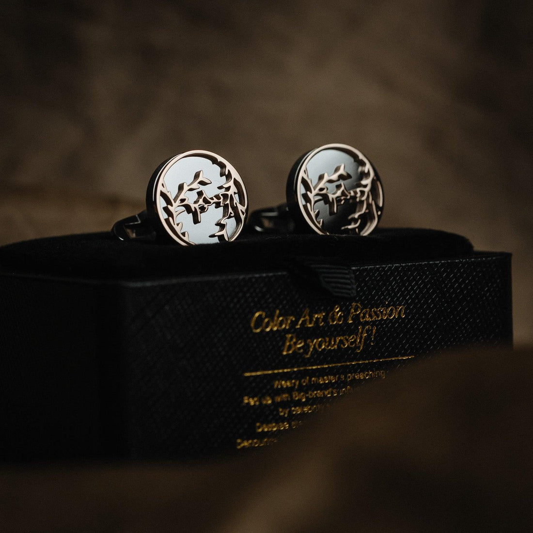 "Modern Elegance" French Steel Color Cufflinks for Men&