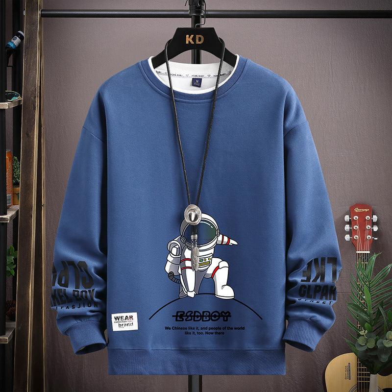 English Round Neck Spaceman Sweater Men&