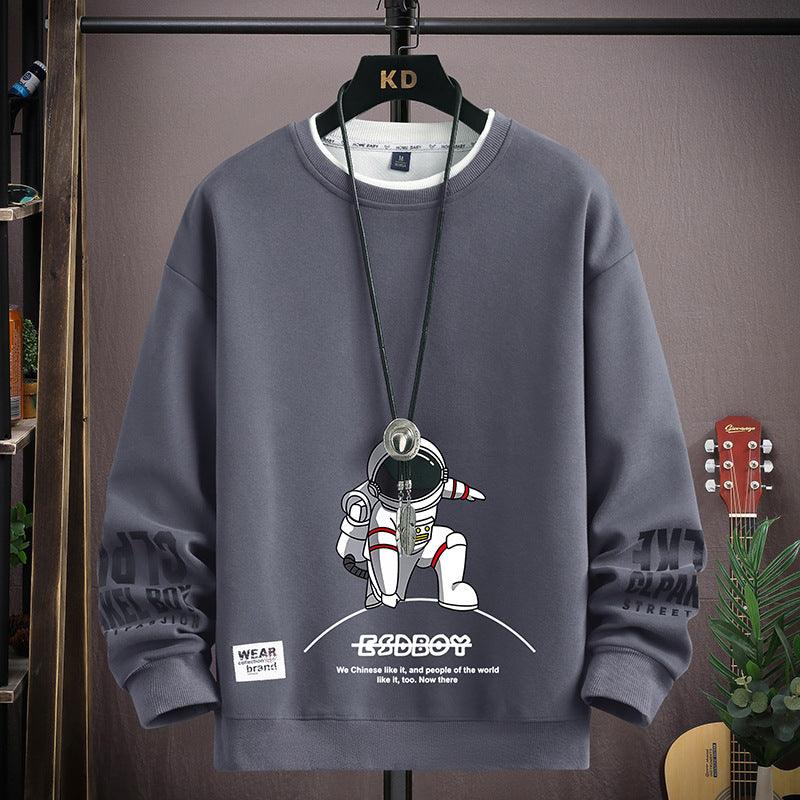 English Round Neck Spaceman Sweater Men&