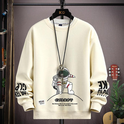 English Round Neck Spaceman Sweater Men&