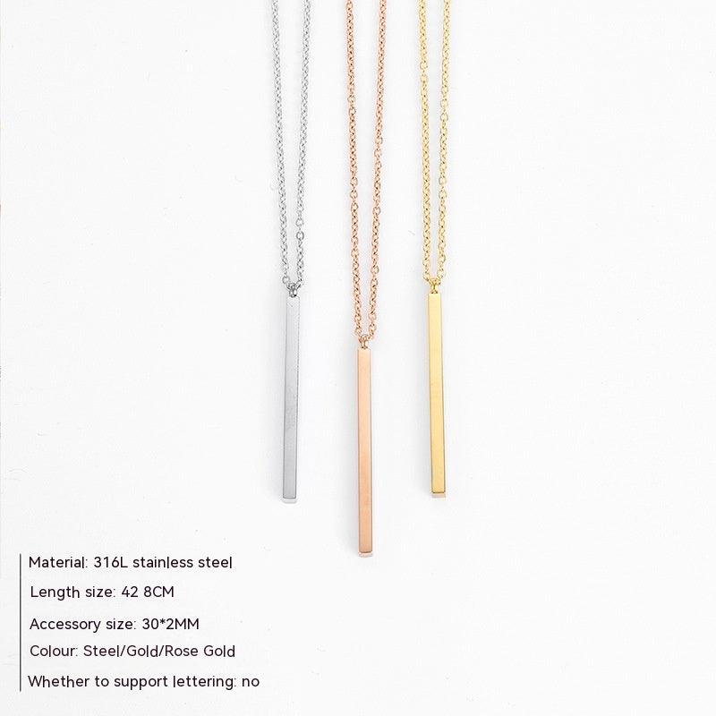 Geometric Pendant Double-layer Stainless Steel Necklace - Fashion - Your-Look