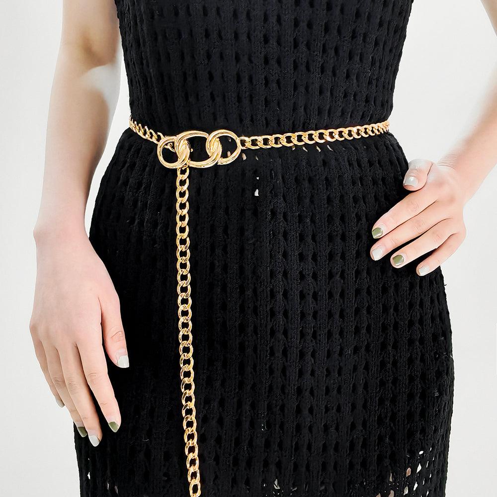 Fashion Pop Metal Waist Chain Embellished Fringe Belt Personality Women Jeans Skirt Accessory Belt - Your-Look