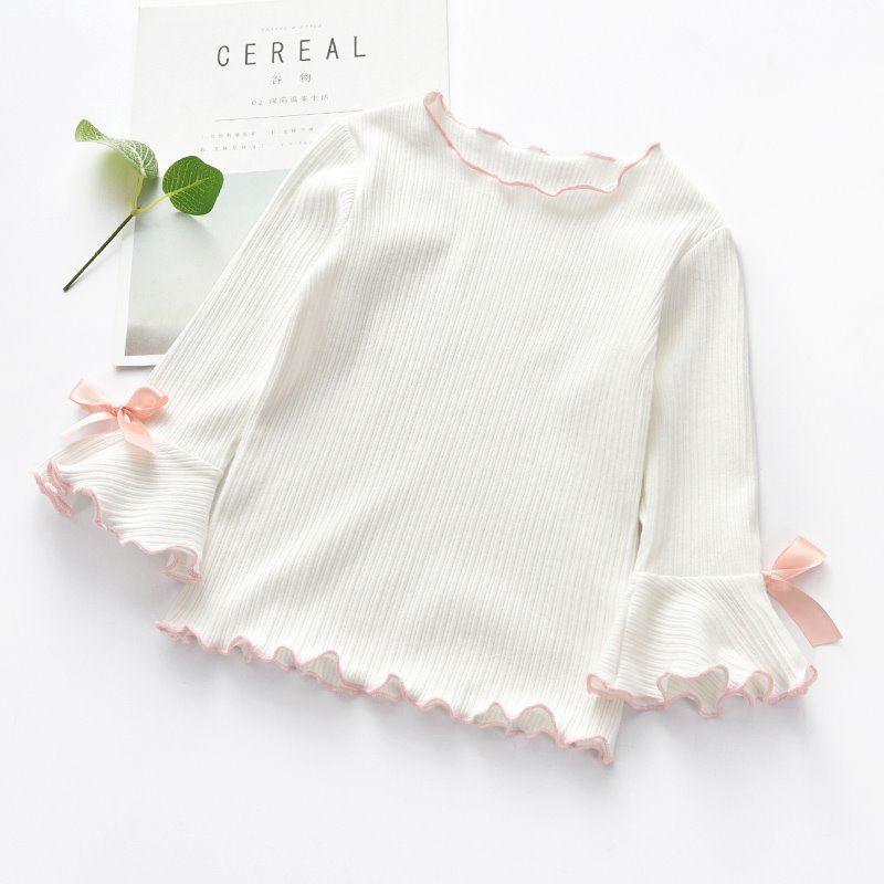 Long Sleeve Lace Bow T-Shirt -  - Your-Look