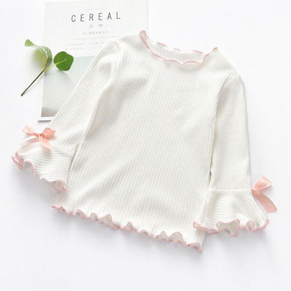 Long Sleeve Lace Bow T-Shirt -  - Your-Look