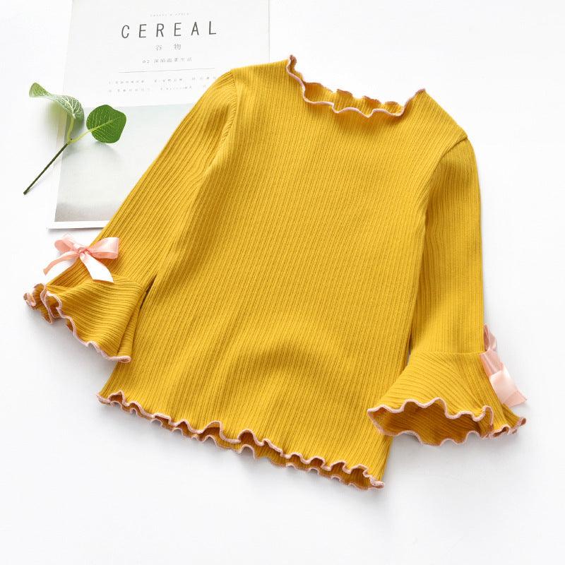Long Sleeve Lace Bow T-Shirt -  - Your-Look