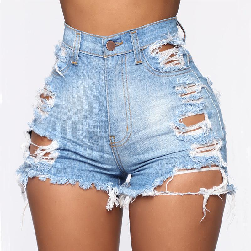 High Elastic Ripped Jeans Denim Shorts For Women - FASHION - Your-Look