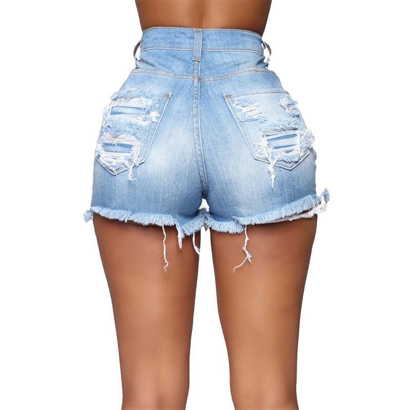 High Elastic Ripped Jeans Denim Shorts For Women - FASHION - Your-Look