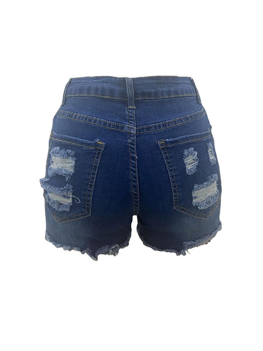 High Elastic Ripped Jeans Denim Shorts For Women - FASHION - Your-Look