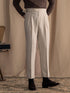 High-Waisted Smart-Casual Trousers Retro Style - Vintage-Inspired Silhouette, Classic Colors, Timeless Elegance.